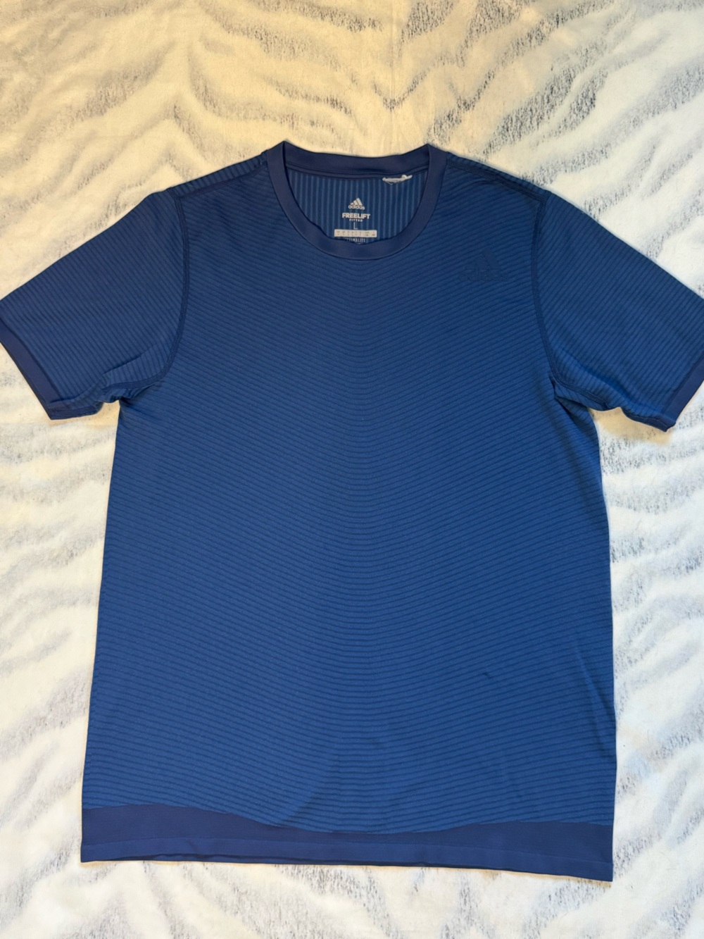 adidas Men's Ribbed Royal Blue Short-Sleeve Tee